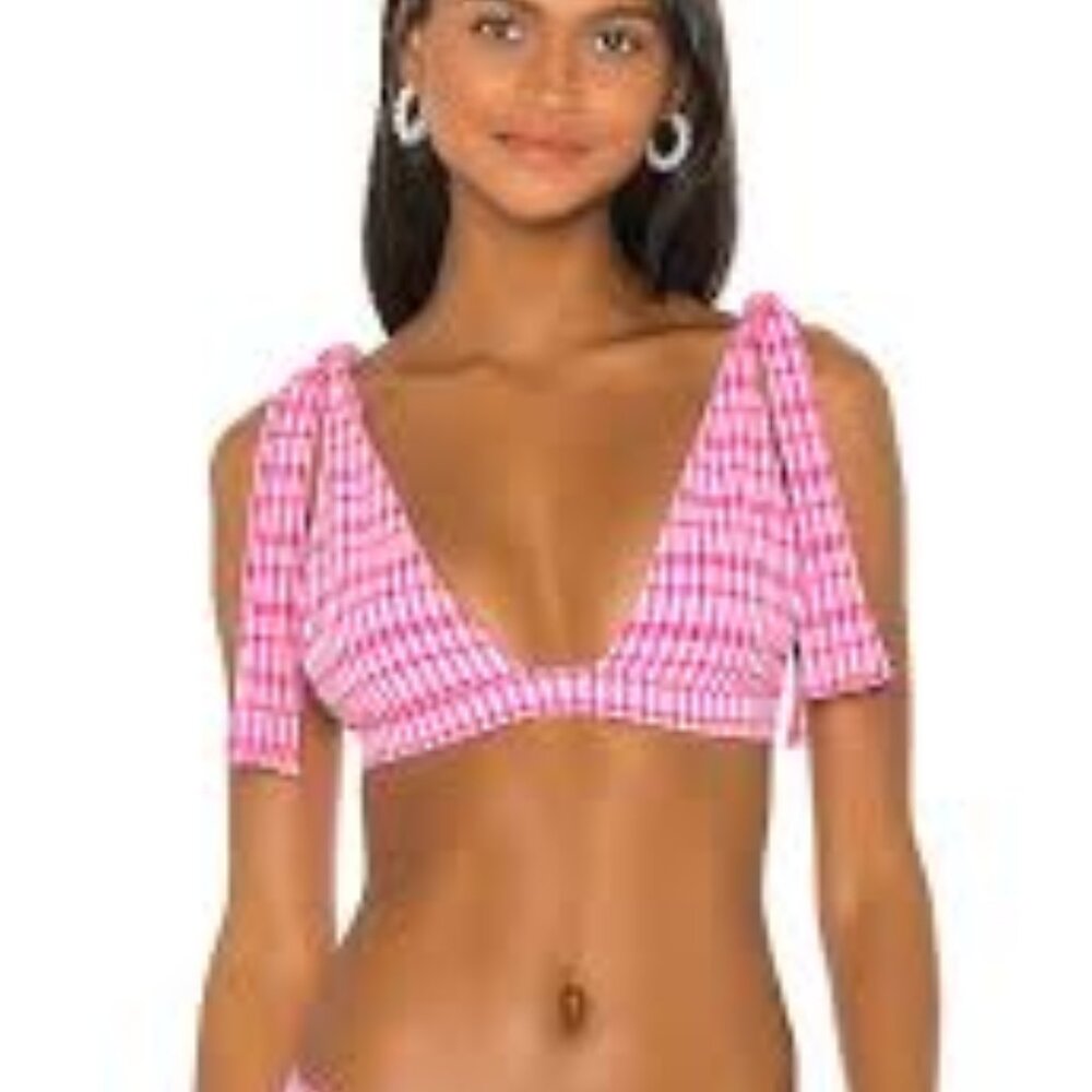 Lovers + Friends Take Me Away Top in Pink Gingham